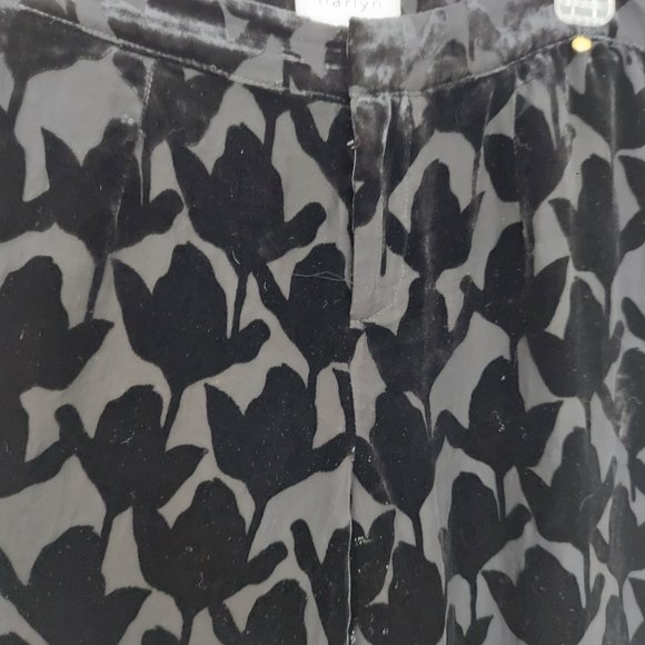 NWT Harlyn by Anthropologie Sienna Black Velvet Burnout Pants  SZ 4 - Picture 12 of 13